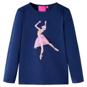 Maglietta da Bambina Maniche Lunghe Blu Marino 104