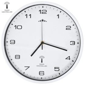 Orologio a Parete Radiocontrollato Movimento Quarzo 31cm Bianco