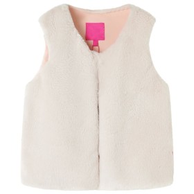 Gilet da Bambina in Pelliccia Sintetica Beige 116