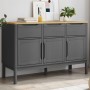 Credenza FLORO Grigia 114x43x74 cm in Legno Massello di Pino