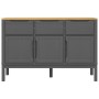 Credenza FLORO Grigia 114x43x74 cm in Legno Massello di Pino