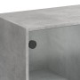 Credenza con Ante Grigio Cemento 68x37x142 cm Legno Multistrato