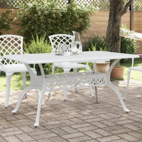 Tavolo da Giardino Bianco 150x90x72 cm in Alluminio Pressofuso