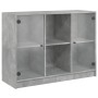 Credenza Grigio Cemento 102x37x75,5 cm in Legno Multistrato