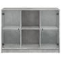 Credenza Grigio Cemento 102x37x75,5 cm in Legno Multistrato