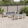 Set Divani da Giardino 8 pz con Cuscini Legno Massello di Pino