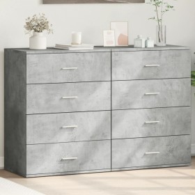 Credenze 2 pz Grigio Cemento 60x39x80 cm in Legno Multistrato