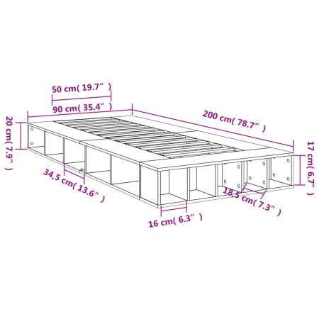 Giroletto Nero 90x200 cm in Legno Multistrato