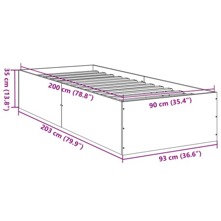 Giroletto Grigio Cemento 90x200 cm in Legno Multistrato