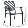 Sedie da Esterno 4 pz Design a Rete in Acciaio Nero