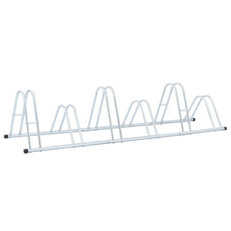 Supporto per 6 Bici da Pavimento Autoportante Acciaio Zincato