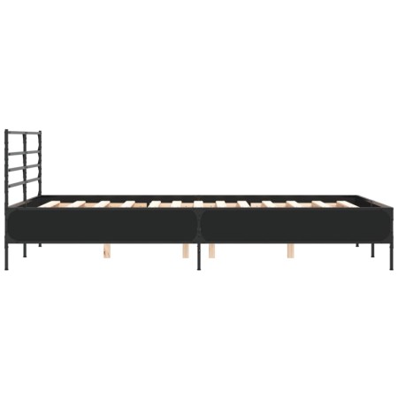 Giroletto Nero 140x190 cm in Legno Multistrato e Metallo