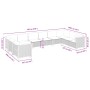 Set Divano da Giardino 10 pz con Cuscini Grigio in Polyrattan