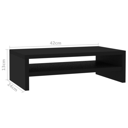 Supporto per Monitor Nero 42x24x13 cm in Legno Multistrato