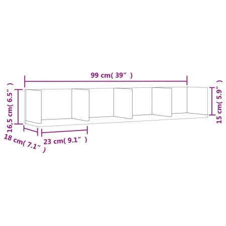 Mobili da Parete 2 pz Bianchi 99x18x16,5 cm Legno Multistrato