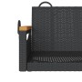 Panchina Dondolo Nera 109x62x40 cm in Polyrattan