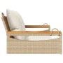 Panchina a Dondolo con Cuscini Beige 109x62x40 cm in Polyrattan