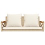 Panchina a Dondolo con Cuscini Beige 109x62x40 cm in Polyrattan