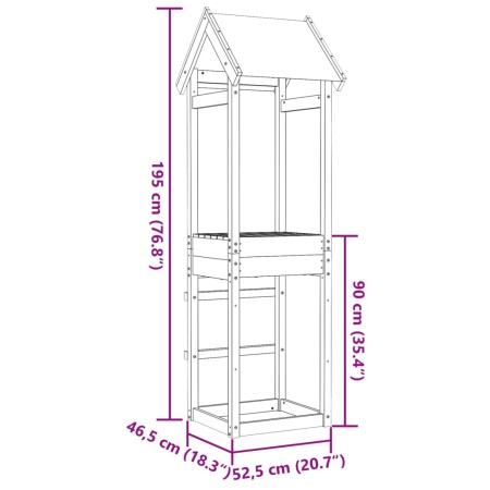 Torre da Gioco 52,5x46,5x195 cm in Legno Massello di Douglas