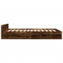 Giroletto con Cassetti Rovere Fumo 160x200 cm Legno Multistrato
