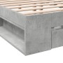 Giroletto Cassetti Grigio Cemento 140x190 cm Legno Multistrato