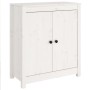 Credenza Bianca 70x35x80 cm in Legno Massello di Pino