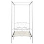 Letto a Baldacchino Bianco in Metallo 120x200 cm