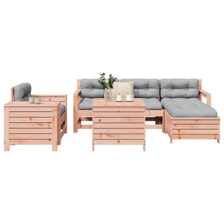 Set Divani da Giardino 7 pz in Legno Massello Abete Douglas