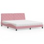 Letto con Materasso Rosa 180x200 cm in Velluto