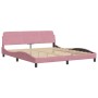 Letto con Materasso Rosa 180x200 cm in Velluto