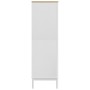 Armadio FLORO Bianco 77x53x171 cm in Legno Massello di Pino