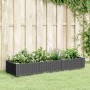 Fioriera da Giardino con Picchetti Nera 125x40x28,5 cm PP