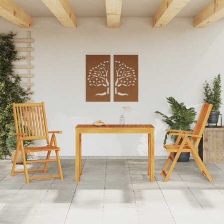 Set da Pranzo per Giardino 3 pz in Legno Massello di Acacia