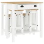 Set da Bar 5 pz Bianco in Legno Massello di Pino