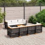 Set Divani da Giardino con Cuscini 8 pz Nero in Polyrattan