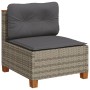 Set Divani da Giardino 7 pz con Cuscini Grigio in Polyrattan