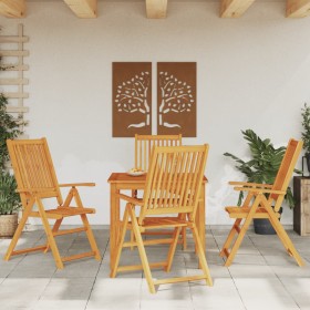 Set da Pranzo per Giardino 5 pz in Legno Massello di Acacia