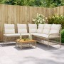 Set Divani da Giardino 2 pz con Cuscini Beige in Polyrattan