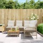 Set Divani da Giardino 2 pz con Cuscini Beige in Polyrattan