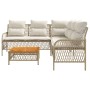 Set Divani da Giardino 2 pz con Cuscini Beige in Polyrattan