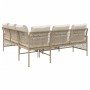 Set Divani da Giardino 2 pz con Cuscini Beige in Polyrattan