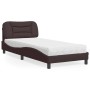 Letto con Materasso Marrone Scuro 80x200 cm in Tessuto