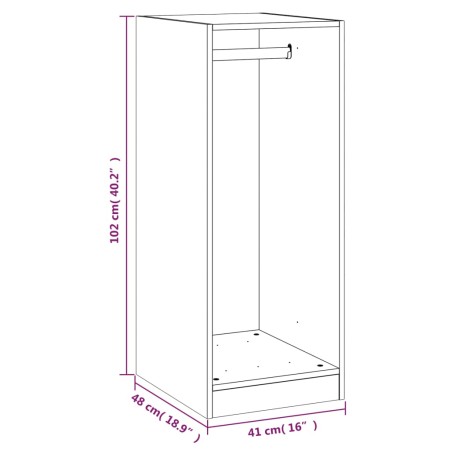 Armadio Grigio Sonoma 48x41x102 cm in Legno Multistrato