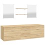 Set Mobili da Bagno 5 pz Rovere in Legno Multistrato