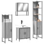 Set Mobili da Bagno 4 pz Grigio Sonoma in Legno Multistrato