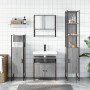 Set Mobili da Bagno 4 pz Grigio Sonoma in Legno Multistrato