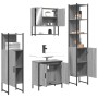 Set Mobili da Bagno 4 pz Grigio Sonoma in Legno Multistrato