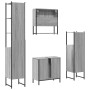 Set Mobili da Bagno 4 pz Grigio Sonoma in Legno Multistrato