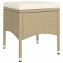 Set Bistrot da Giardino 5 pz Polyrattan e Vetro Temperato Beige