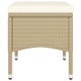 Set Bistrot da Giardino 5 pz Polyrattan e Vetro Temperato Beige